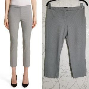 Theory Gray Houndstooth Printed Skinny Fit Ankle Pants
